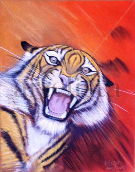 CABEZA DE TIGRE Pastel Paper Animals