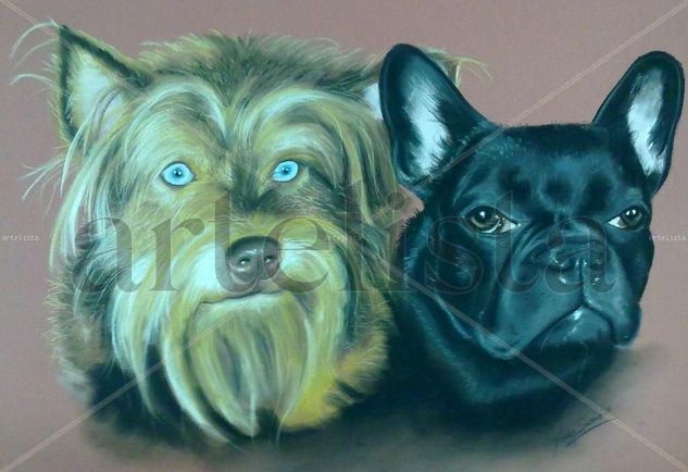 Dos amigos Pastel Papel Animales