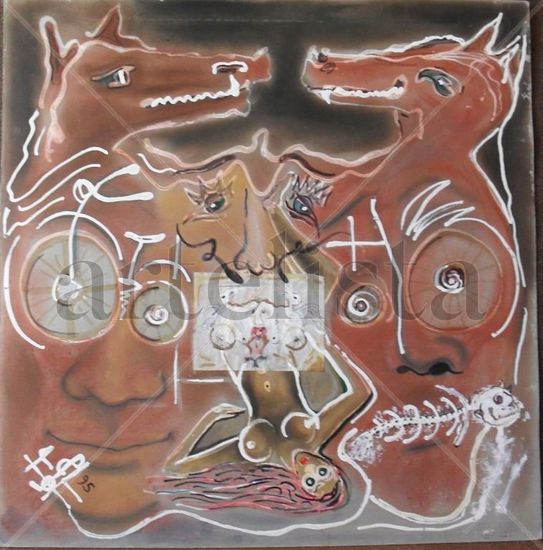 todos somos lobos Mixed media Card Others