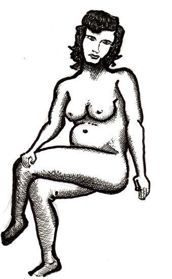 estudio sobre cuerpo de mujer, 8/14 Ink