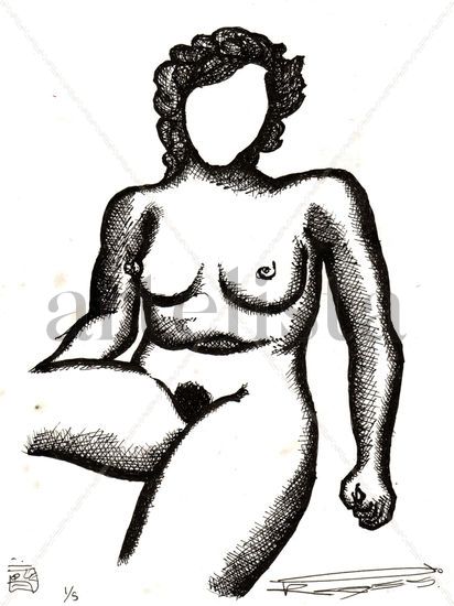 estudio sobre cuerpo de mujer, 5/14 Ink