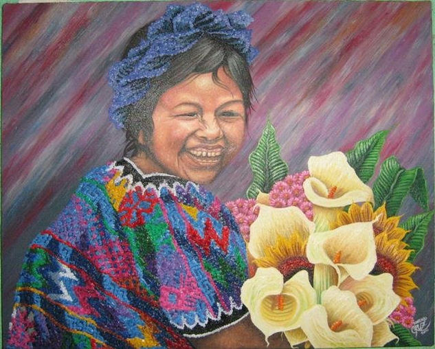 SONRISAS Oil Canvas Portrait