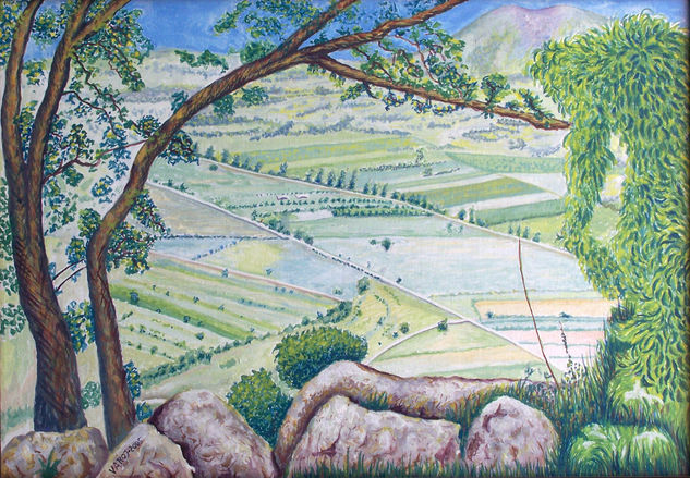 Valle de Texcoco Oil Canvas Landscaping