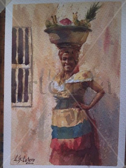 PALENQUERA Watercolour Card Figure Painting