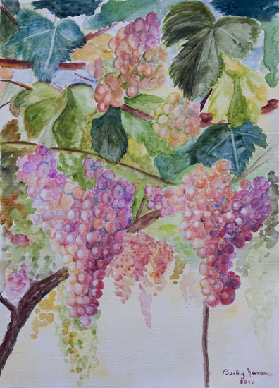 "Frutos de mi tierra" Watercolour Paper Floral Painting