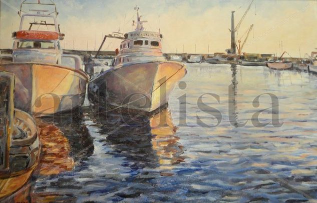 Puerto de Palamós II Oil Canvas Marine Painting