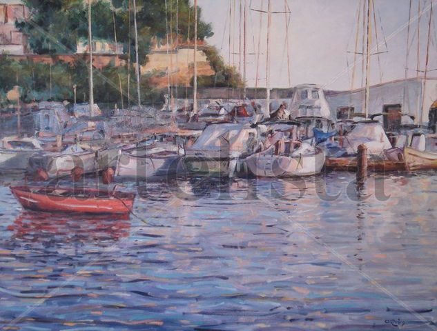 Barcos en Roses Oil Canvas Marine Painting