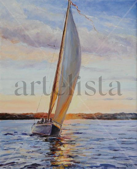 Velero Oil Canvas Marine Painting