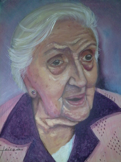 abuela pilar Acrylic Canvas Portrait