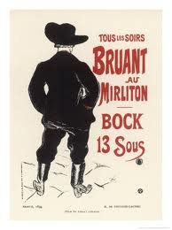 postal 10x15 cms. de Bruant au Mirliton de  Toulouse Lautrec