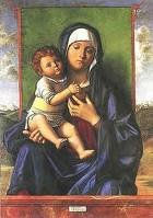 postal 10x15 cms.madonna con bambino, giovanni Bellini 