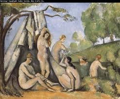 postal 10x15 cms. Cezanne, cinco bañadores