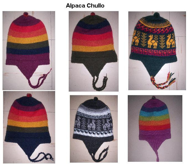 Chullos de lana de alpaca Clothing Textile