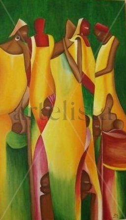 Madres Oil Canvas Figure Painting