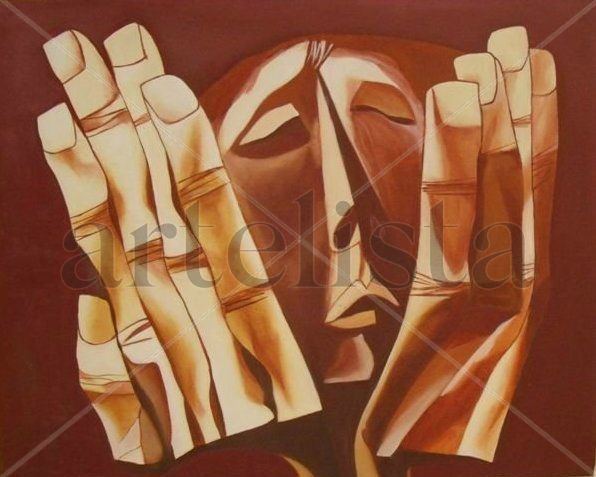 Las Manos de la ternura de Guayasamin Oil Canvas Figure Painting