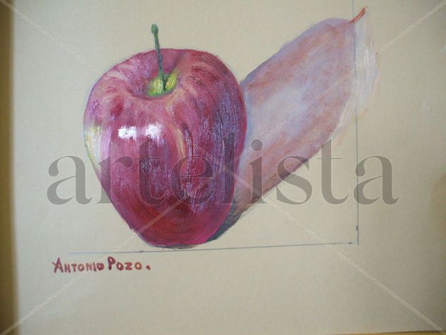 manzanas Oil Paper Still Life Paintings