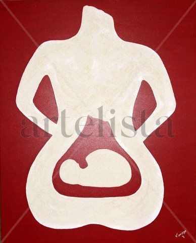 MATERNIDAD Acrylic Canvas Figure Painting