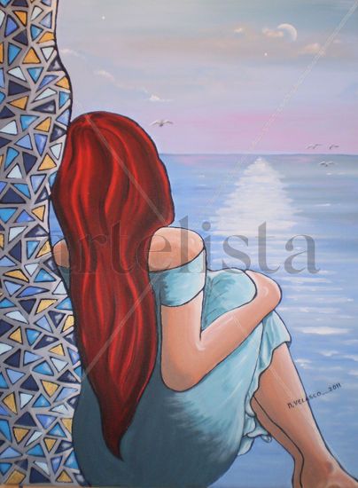 CUANDO EL DIA SE VA Acrylic Canvas Marine Painting