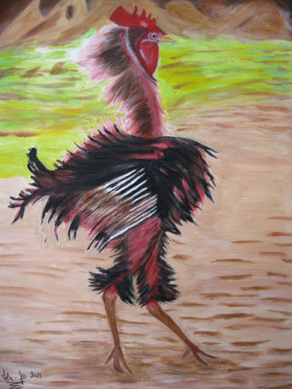 El gallo valiente Oil Canvas Landscaping