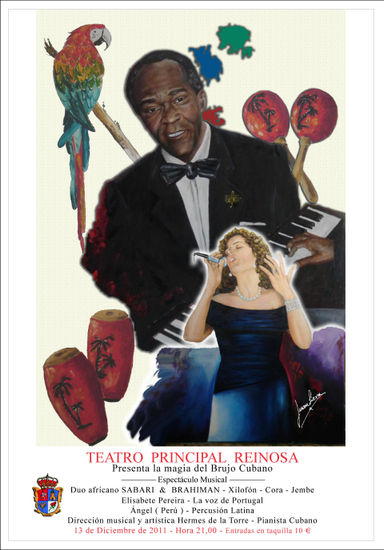 CARTEL PARA EL TEATRO PRINCIPAL DE REINOSA Óleo Lienzo Figura