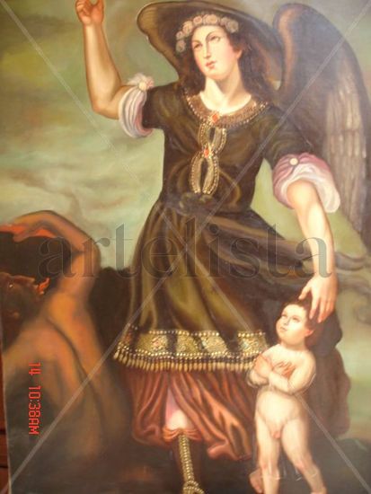 ANGEL DE LA GUARDA Oil Canvas Figure Painting