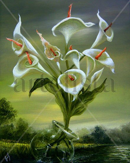 oda a la flor independiente Oil Canvas Floral Painting