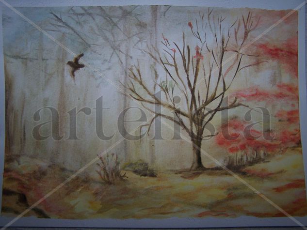 Volando al amanecer Watercolour Paper Landscaping