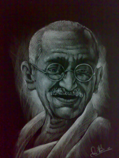 retrato de majatma gandi 