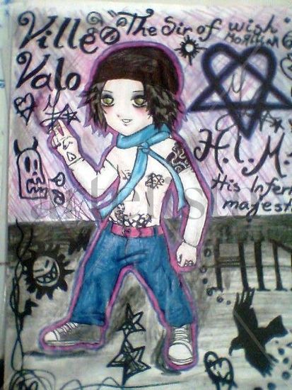 ville valo de HIM chibi Técnica Mixta