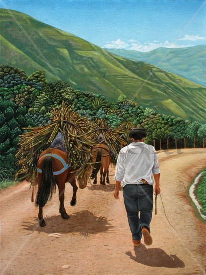 CAMINO DEL TRAPICHE Oil Canvas Figure Painting