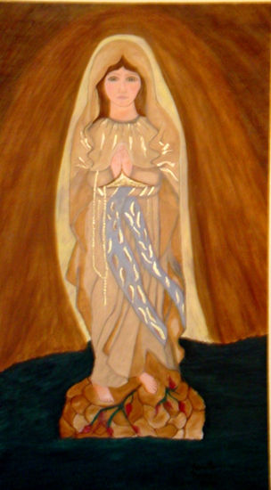 nuestra señora de lourdes Oil Canvas Figure Painting