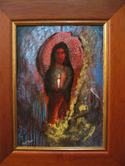 VIRGEN DE LAS TINIEBLAS Mixed media Card Figure Painting