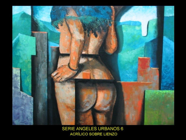 de la serie Angeles urbanos Acrílico Lienzo Desnudos