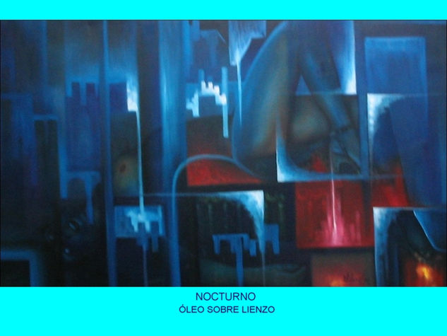 Nocturno Óleo Lienzo Desnudos