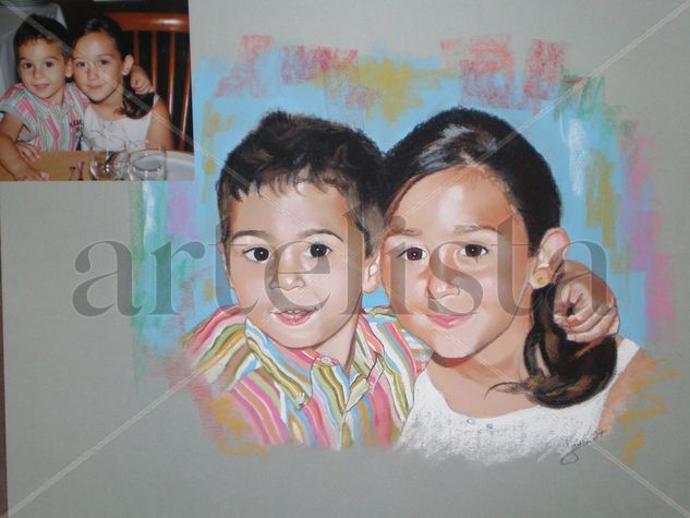 Hijos Mónica Pastel Cartulina Retrato