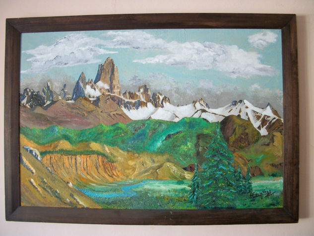 Fitz Roy Oil Panel Landscaping