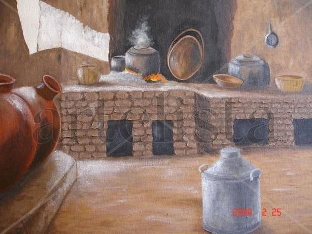 Cocina de la serranía peruana Oil Canvas Landscaping