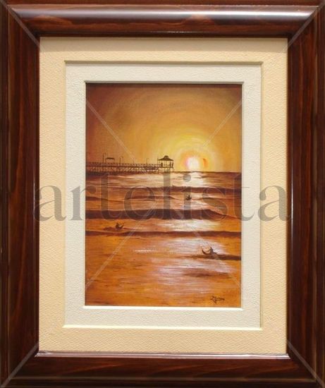 Atardecer en Huanchaco Oil Canvas Landscaping