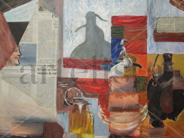 bodegon con cantimplora Acrylic Canvas Still Life Paintings