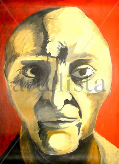 "La Piedra me Devolvió un Rostro..." Acrylic Paper Portrait