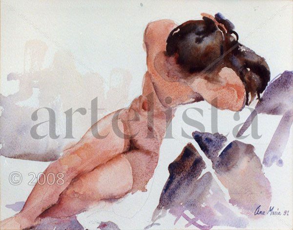 Estudio de Desnudo Watercolour Paper Nude Paintings