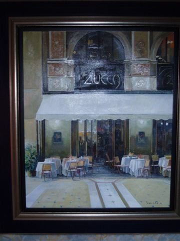 CAFE EN ITALIA Oil Canvas Landscaping