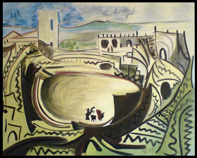 El Ruedo Delante del Rodano -  Picasso Oil Canvas Landscaping