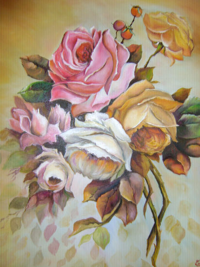 rosas Oil Canvas Floral Painting