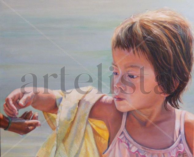 La niña del lago Oil Canvas Figure Painting