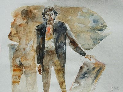 Fin de obra Watercolour Paper Nude Paintings