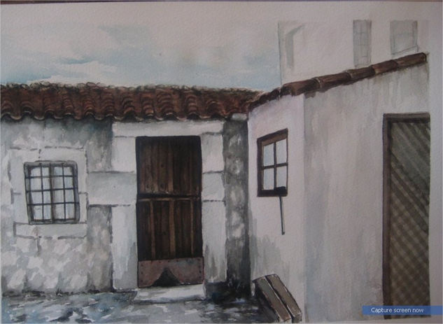 Villavieja de Yeltes Acuarela Papel Paisaje