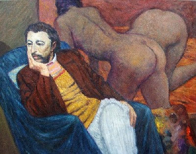 Con visita Óleo Lienzo Desnudos