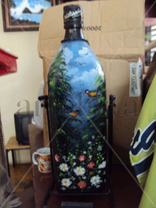pintura en botella