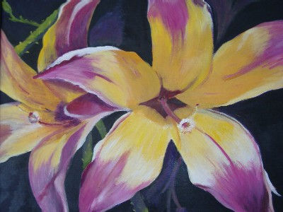 Flor del algarrobo Oil Canvas Floral Painting